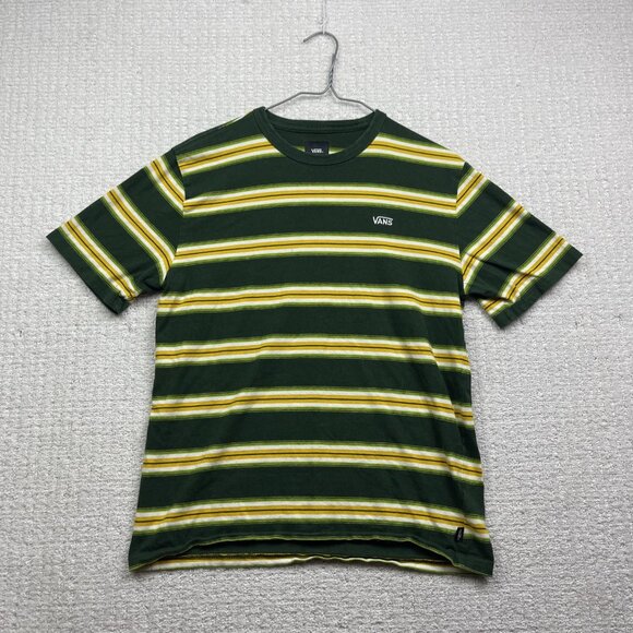 VANS Mesa Verde T-Shirt Boys XL Striped Yellow / Green Skater Surf Mountain - Picture 1 of 15